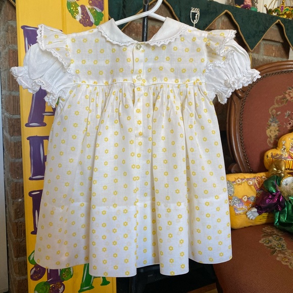 C I Castro Co Vintage Infant Girls Yellow & White  Dress size 9 months - Picture 9 of 12